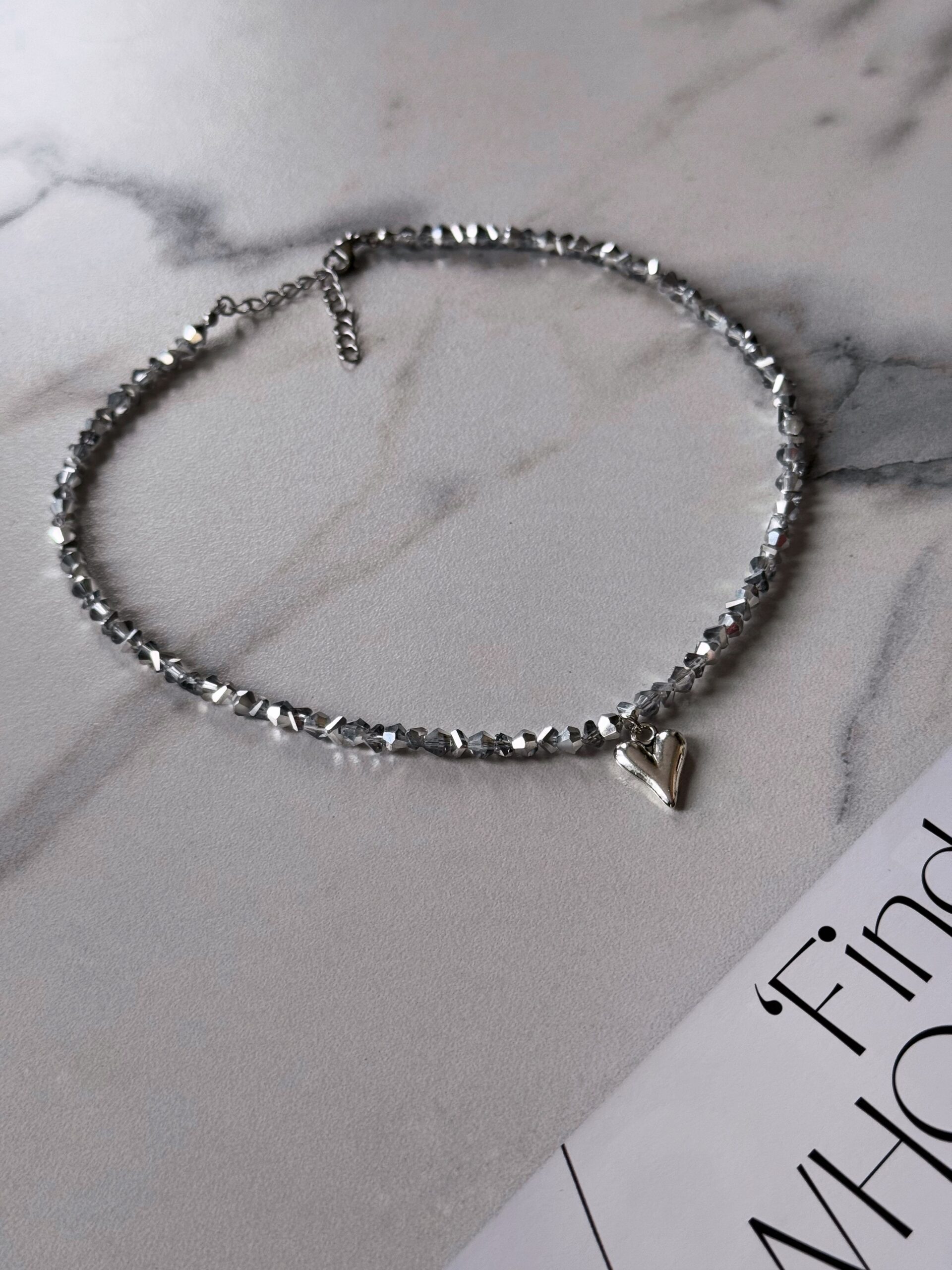 Серебряное колье с сердцем — изображение 2